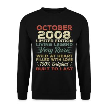 2008 October 2008 birthday October 2008 Original - Unisex Sweatshirt - black - Front - Alina (178cm) & Michal (187cm)