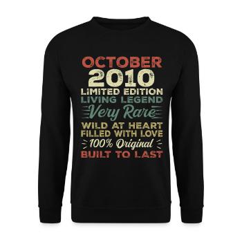 2010 October 2010 Birthday October 2010 Original - Unisex Sweatshirt - black - Front - Alina (178cm) & Michal (187cm)