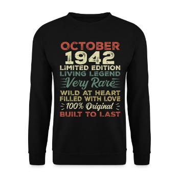 1942 October 1942 birthday October 1942 Original - Unisex Sweatshirt - black - Front - Alina (178cm) & Michal (187cm)