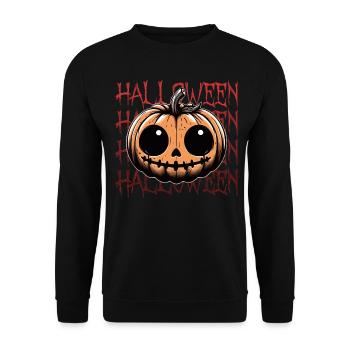 Kürbis - Halloween - Unisex Pullover - Schwarz - Vorne - Alina (178cm) & Michal (187cm)