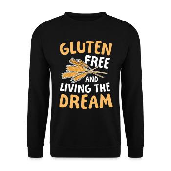 Gluten-free and living the dream - Unisex Pullover - Schwarz - Vorne - Alina (178cm) & Michal (187cm)