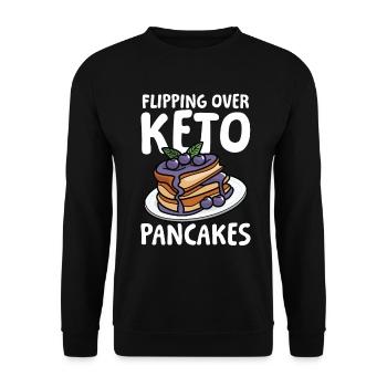 Flipping Over Keto Pancakes für einen Diät Plan - Unisex Pullover - Schwarz - Vorne - Alina (178cm) & Michal (187cm)