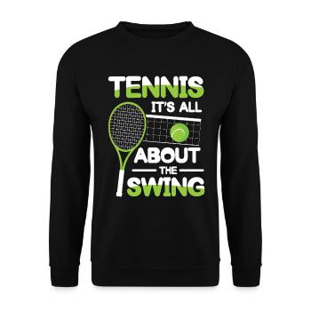 Tennis It's All About The Swing - Unisex Pullover - Schwarz - Vorne - Alina (178cm) & Michal (187cm)