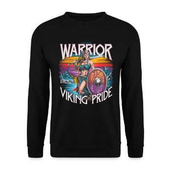 Warrior Spirit and Viking Pride für Wikinger - Unisex Pullover - Schwarz - Vorne - Alina (178cm) & Michal (187cm)
