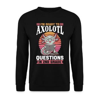 Axolotl Books Kawaii I'm Ready to 2nd Grade - Unisex Pullover - Schwarz - Vorne - Alina (178cm) & Michal (187cm)
