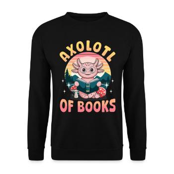Funny Axolotl Books Kawaii Axolotl of Books! - Unisex Sweatshirt - black - Front - Alina (178cm) & Michal (187cm)