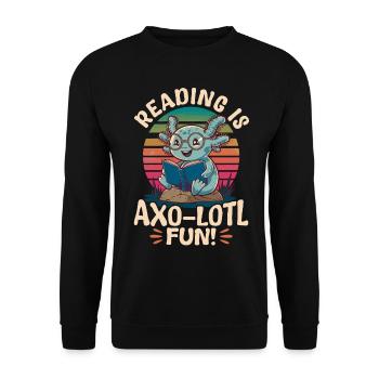 Livres Axolotl drôles La lecture kawaii est amusante - Sweat-shirt Unisexe - noir - Devant - Alina (178cm) & Michal (187cm)