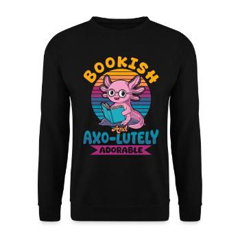 Axolotl Books Kawaii Bookish and Axo-lutely - Unisex Sweatshirt - black - Front - Alina (178cm) & Michal (187cm)