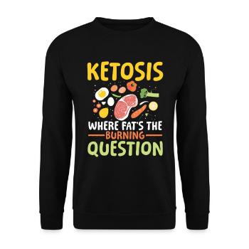 Ketosis Where Fat's The Burning Question - Unisex Pullover - Schwarz - Vorne - Alina (178cm) & Michal (187cm)