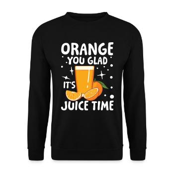 Orange you glad it's juice time für einen - Unisex Pullover - Schwarz - Vorne - Alina (178cm) & Michal (187cm)