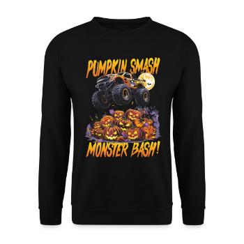 Monster Truck Halloween Citrouille Smash Monster Bash - Sweat-shirt Unisexe - noir - Devant - Alina (178cm) & Michal (187cm)