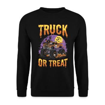Monster Truck Halloween Truck or Treat - Unisex Pullover - Schwarz - Vorne - Alina (178cm) & Michal (187cm)