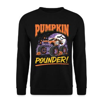 Monster Truck Halloween Pumpkin Pounder! - Unisex Pullover - Schwarz - Vorne - Alina (178cm) & Michal (187cm)