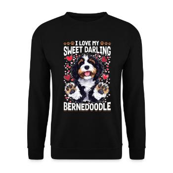 Bernedoodle Dog Breed I Love My Sweet Darling - Unisex Sweatshirt - black - Front - Alina (178cm) & Michal (187cm)