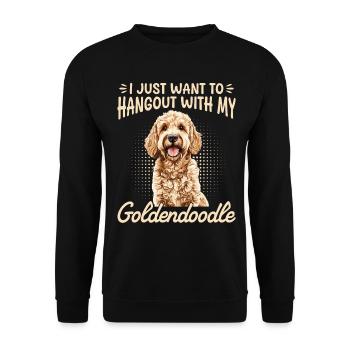 Race de chien Goldendoodle Je veux juste sortir - Sweat-shirt Unisexe - noir - Devant - Alina (178cm) & Michal (187cm)