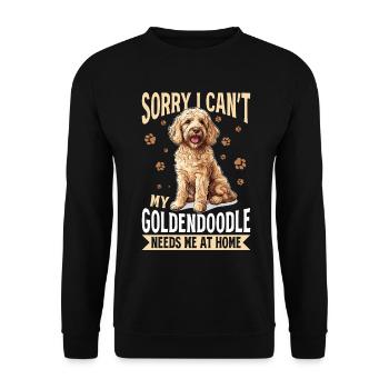 Goldendoodle Dog Breed Sorry i can't my - Unisex Pullover - Schwarz - Vorne - Alina (178cm) & Michal (187cm)
