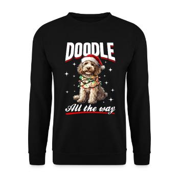 Goldendoodle Christmas Dog Breed Doodle - Unisex Pullover - Schwarz - Vorne - Alina (178cm) & Michal (187cm)