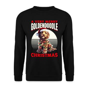 Goldendoodle Noël chien race A Very Merry - Sweat-shirt Unisexe - noir - Devant - Alina (178cm) & Michal (187cm)