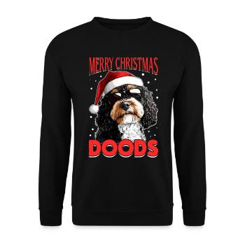 Bernedoodle Chien Race Joyeux Noël Doods - Sweat-shirt Unisexe - noir - Devant - Alina (178cm) & Michal (187cm)