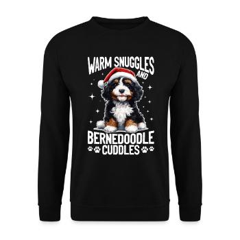 Bernedoodle Christmas Dog Breed Warm Snuggles - Unisex Sweatshirt - black - Front - Alina (178cm) & Michal (187cm)