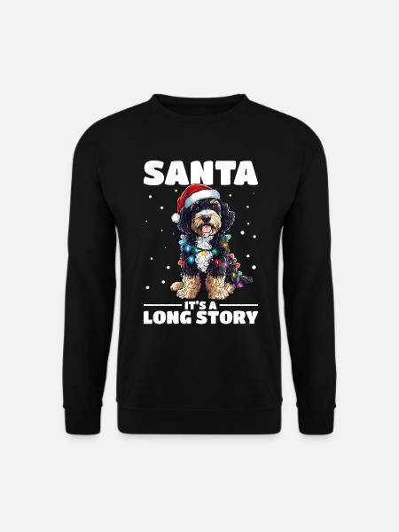 Bernedoodle Christmas Dog Breed Santa - Unisex Pullover - Schwarz