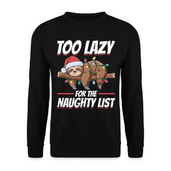 Noël paresseux trop paresseux pour la liste des vilains - Sweat-shirt Unisexe - noir - Devant - Alina (178cm) & Michal (187cm)