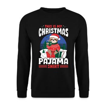 Sloth Christmas This is my Christmas Pajama Shirt - Unisex Pullover - Schwarz - Vorne - Alina (178cm) & Michal (187cm)