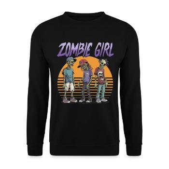 Zombie Halloween Zombie Fille - Sweat-shirt Unisexe - noir - Devant - Alina (178cm) & Michal (187cm)