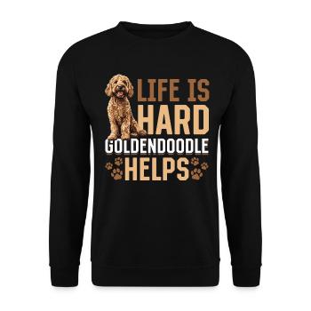 Goldendoodle Dog Breed Life is Hard Goldendoodles - Sweat-shirt Unisexe - noir - Devant - Alina (178cm) & Michal (187cm)