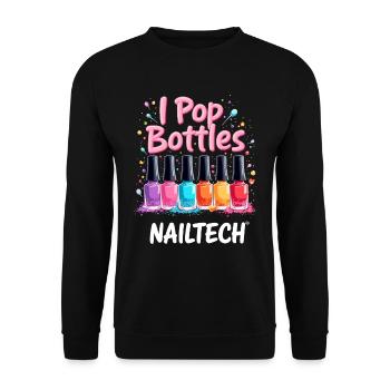 I Pop Bottles Nailtech für jede Kosmetikerin - Unisex Pullover - Schwarz - Vorne - Alina (178cm) & Michal (187cm)