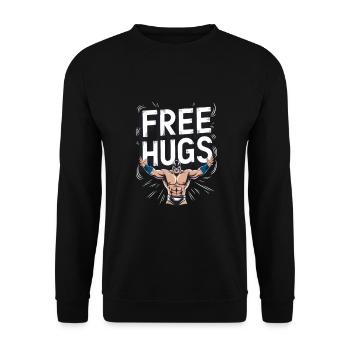 Lutteur - Câlins gratuits - Sweat-shirt Unisexe - noir - Devant - Alina (178cm) & Michal (187cm)