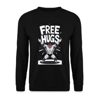 Lutteur - Câlins gratuits - Sweat-shirt Unisexe - noir - Devant - Alina (178cm) & Michal (187cm)