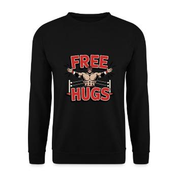 Lutteur - Câlins gratuits - Sweat-shirt Unisexe - noir - Devant - Alina (178cm) & Michal (187cm)