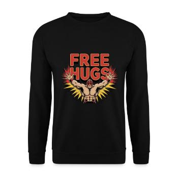 Lutteur - Câlins gratuits - Sweat-shirt Unisexe - noir - Devant - Alina (178cm) & Michal (187cm)