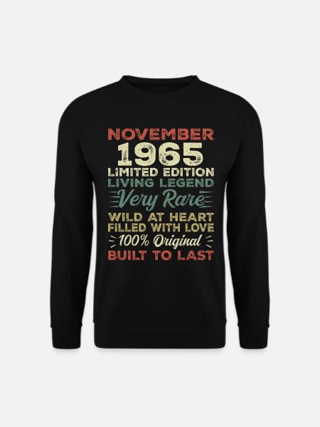 Legende Seit November 1965 Jahrgang November 1965 - Unisex Pullover - Schwarz