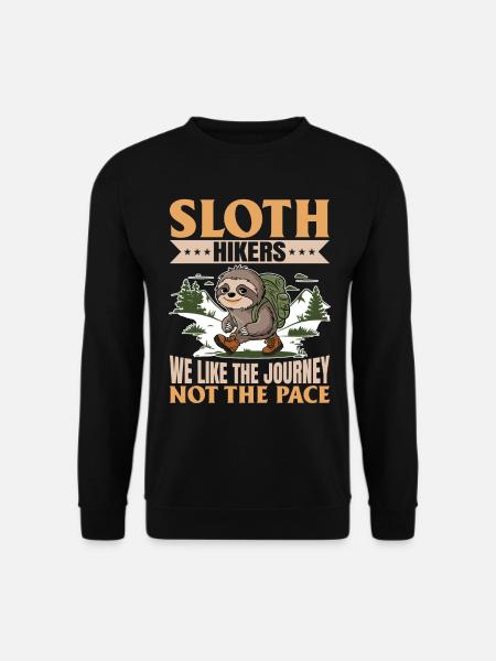Sloth Hiking Mountains Sloth Hikers - Unisex Pullover - Schwarz
