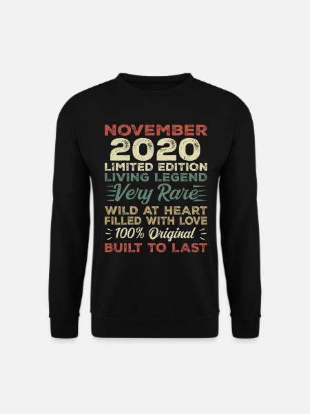 Legende Seit November 2020 Jahrgang November 2020 - Unisex Pullover - Schwarz