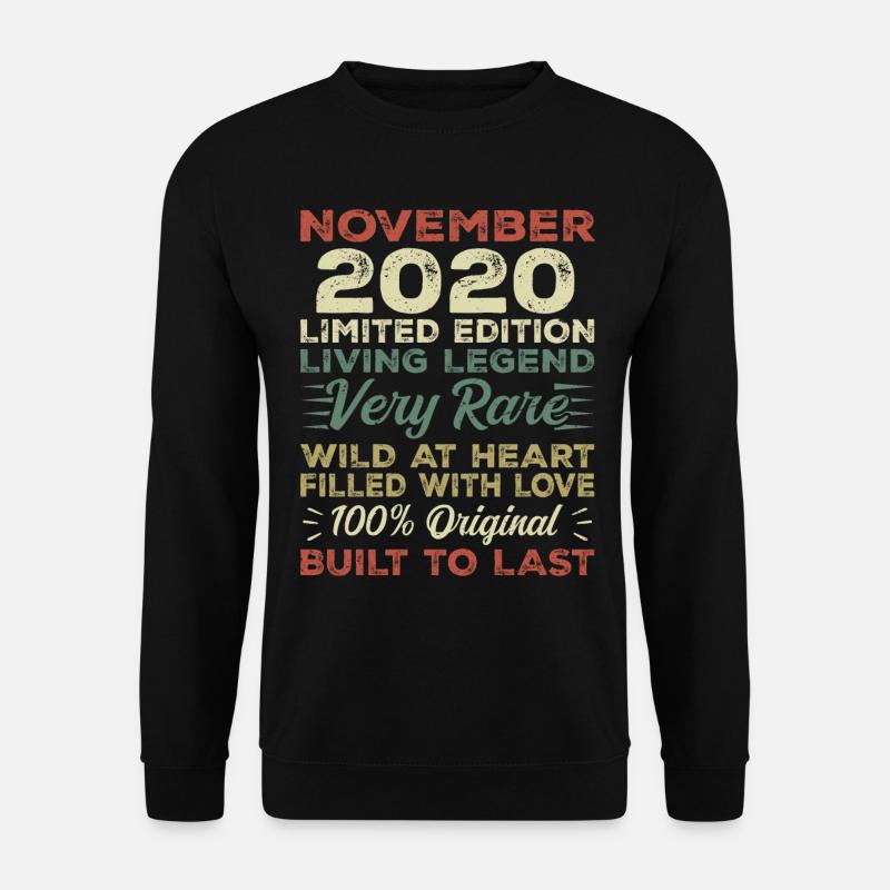 Legende Seit November 2020 Jahrgang November 2020 - Unisex Pullover - Schwarz