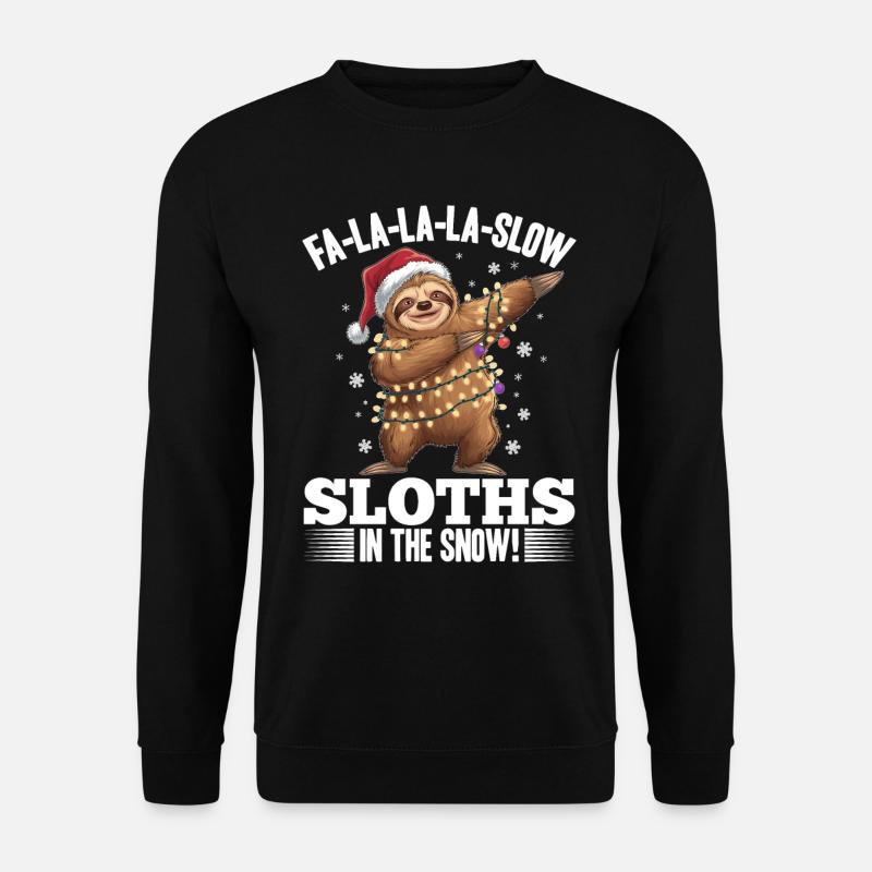 Sloth Christmas Animal Fa-la-la-la-slow - Unisex Sweatshirt - black