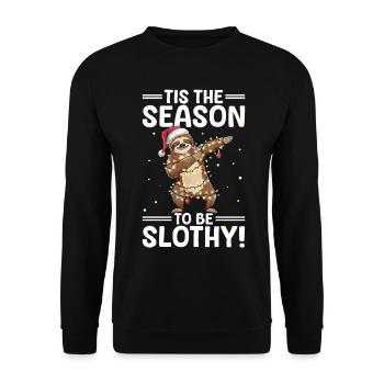 Animal de Noël paresseux C’est la saison pour être paresseux - Sweat-shirt Unisexe - noir - Devant - Alina (178cm) & Michal (187cm)