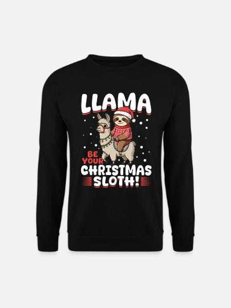 Sloth Llama Llama be your Christmas sloth! - Unisex Pullover - Schwarz