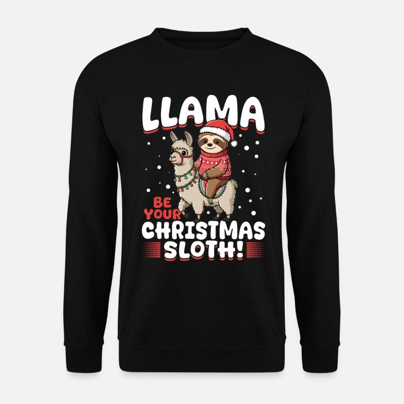 Sloth Llama Llama be your Christmas sloth! - Unisex Pullover - Schwarz