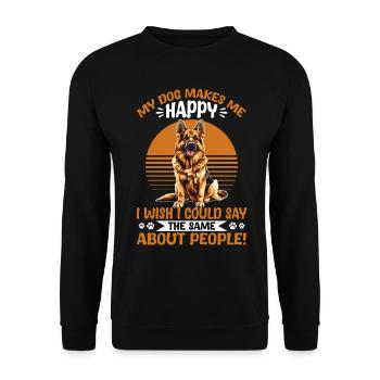 German Shepherd Dog Breed My Dog Makes me Happy - Unisex Sweatshirt - black - Front - Alina (178cm) & Michal (187cm)