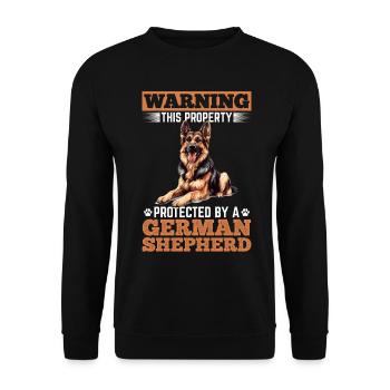 German Shepherd Dog Breed Warning This Property - Unisex Sweatshirt - black - Front - Alina (178cm) & Michal (187cm)