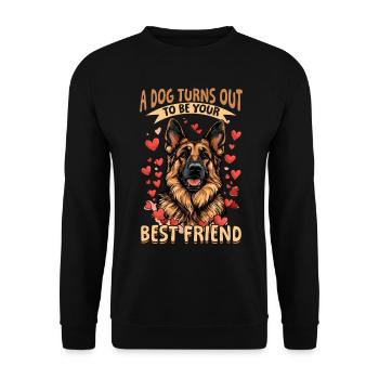 German Shepherd Dog Breed A dog Turns out - Unisex Sweatshirt - black - Front - Alina (178cm) & Michal (187cm)