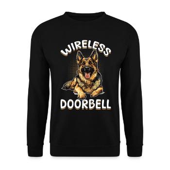 German Shepherd Dog Breed Wireless Doorbell - Unisex Sweatshirt - black - Front - Alina (178cm) & Michal (187cm)