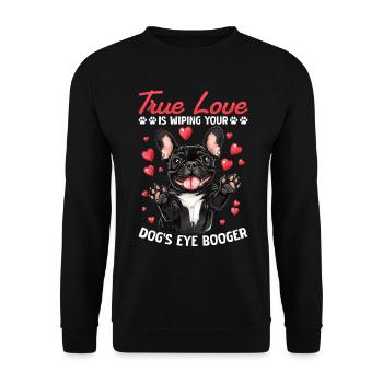 Bouledogue Français Frechie Race de chien True Love - Sweat-shirt Unisexe - noir - Devant - Alina (178cm) & Michal (187cm)