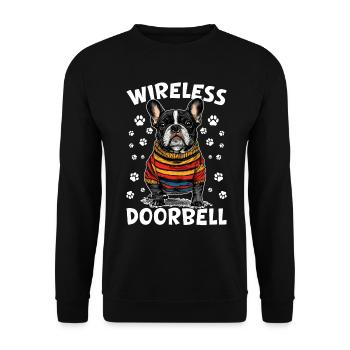 French Bulldog Frechie Dog Breed Wireless Doorbell - Unisex Sweatshirt - black - Front - Alina (178cm) & Michal (187cm)