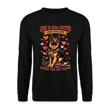 German Shepherd Dog Breed Love is - Unisex Sweatshirt - black - Front - Alina (178cm) & Michal (187cm)