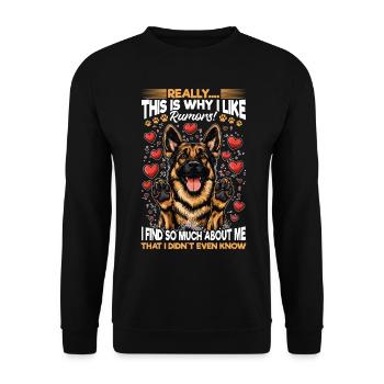 German Shepherd Dog Breed Really - Unisex Sweatshirt - black - Front - Alina (178cm) & Michal (187cm)